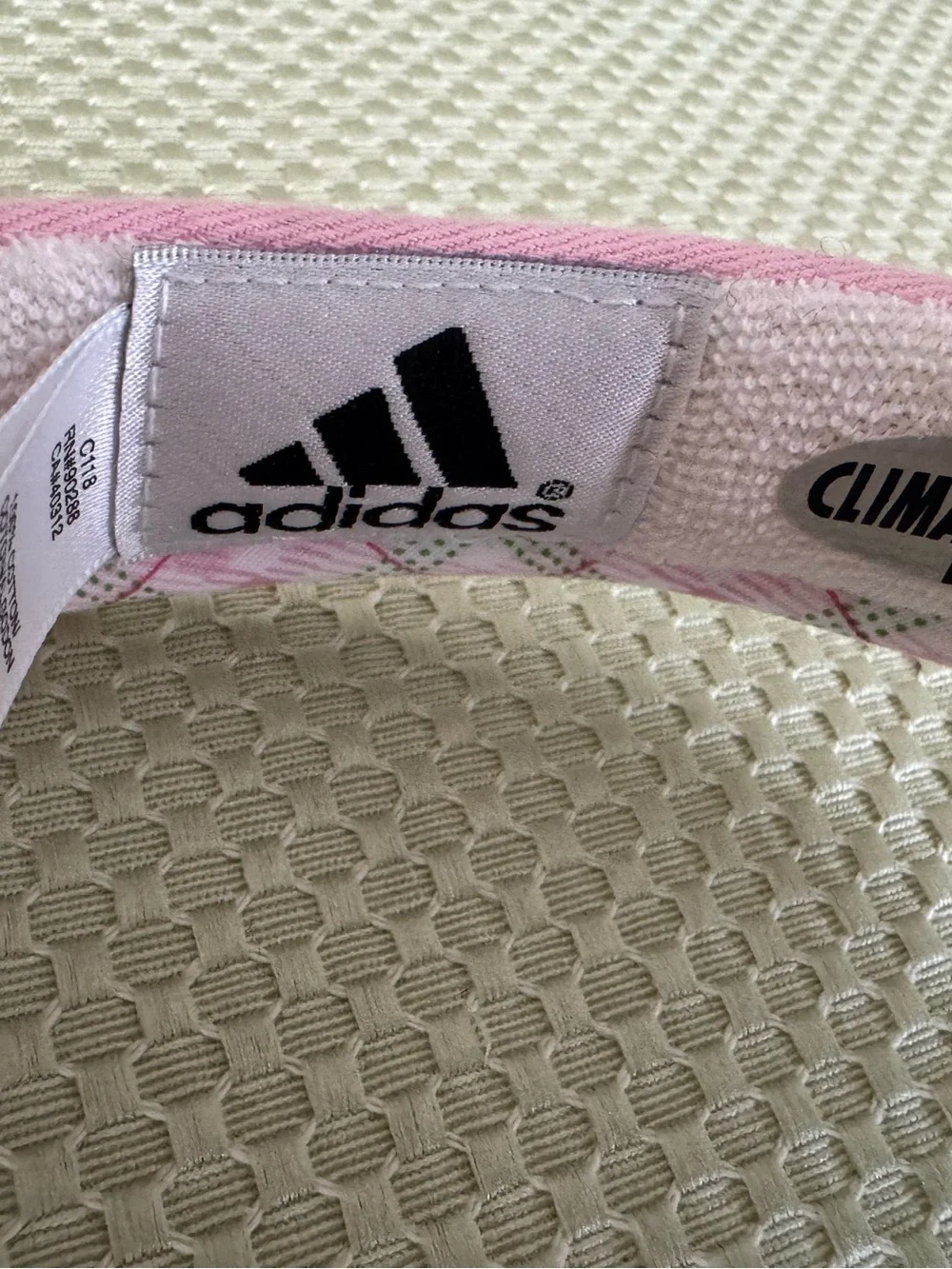 Adidas Pink OS Women’s Visor - White Logo open band for flexible sizing NWOT